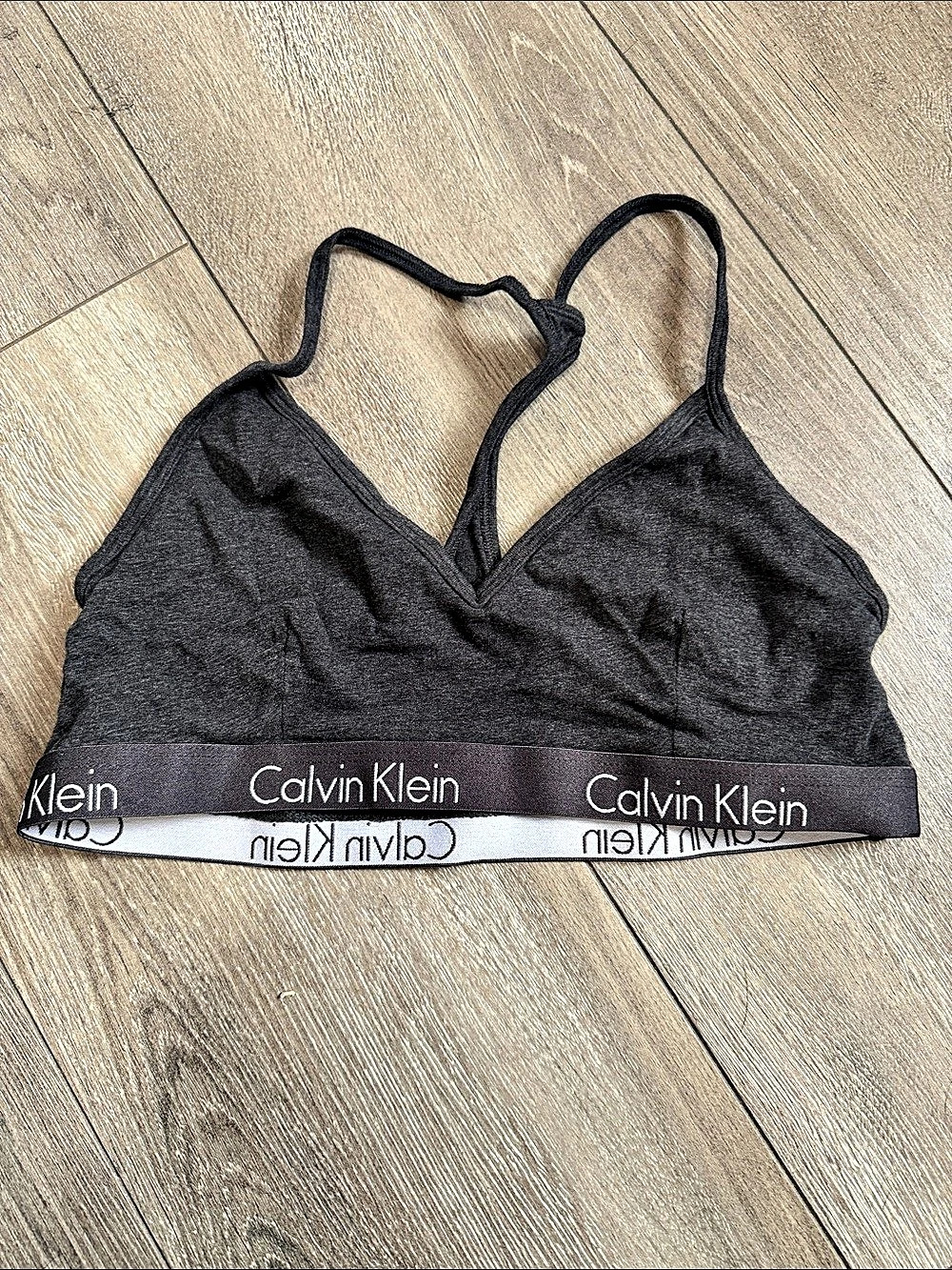 Calvin Klein Modern Cotton Lightly Lined Triangle Bralette Black Medium